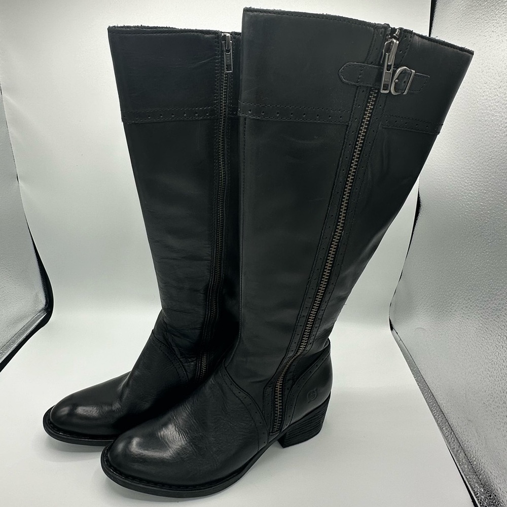 WIDE CALF 9M Like New Born Size Tall Black Boots “Poly” Style